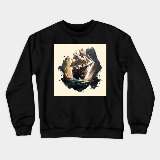 Pirate Ship - the goonies Crewneck Sweatshirt by Buff Geeks Art